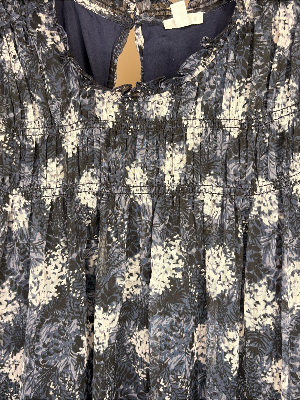 Joie Sleeveless Navy and White Baltic Print Dress Size XL - Picture 4 of 6